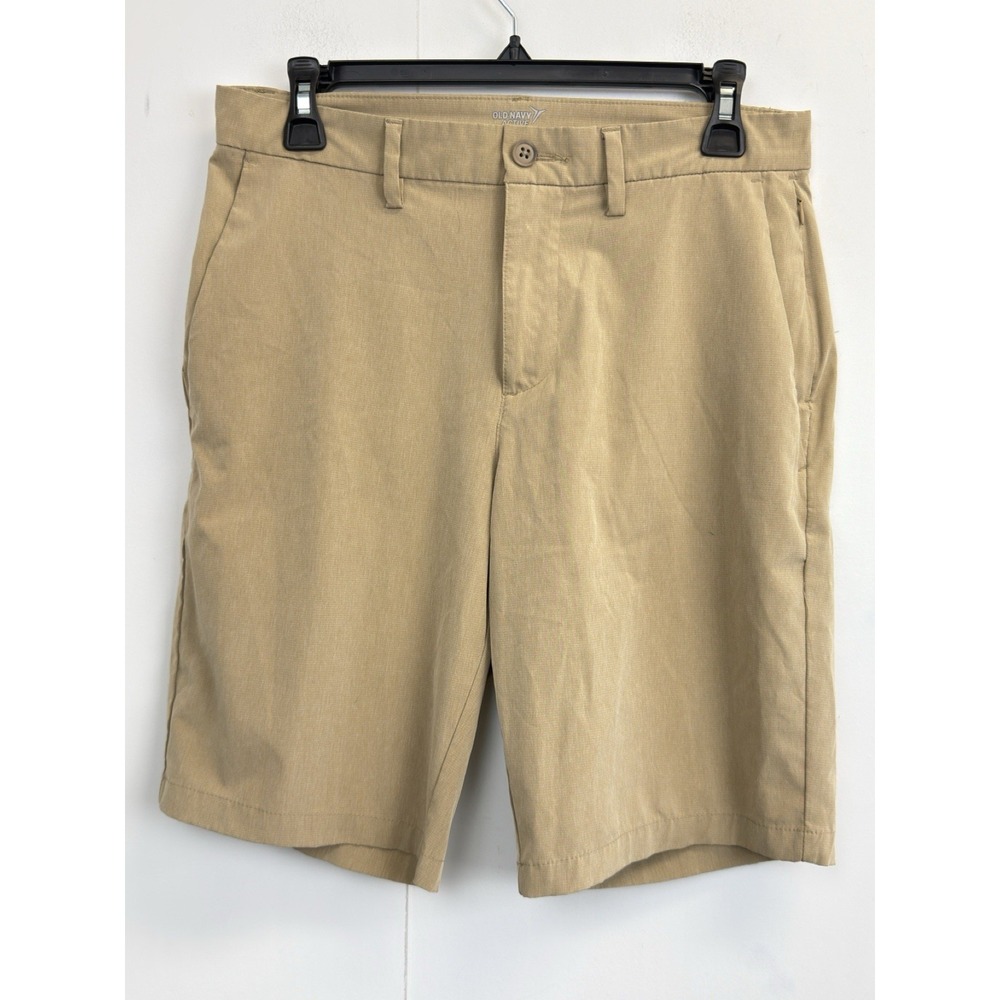 Old Navy Active Men's 29 Stretch Tech Shorts Go Dry Cool Tan Flat Front 30X10